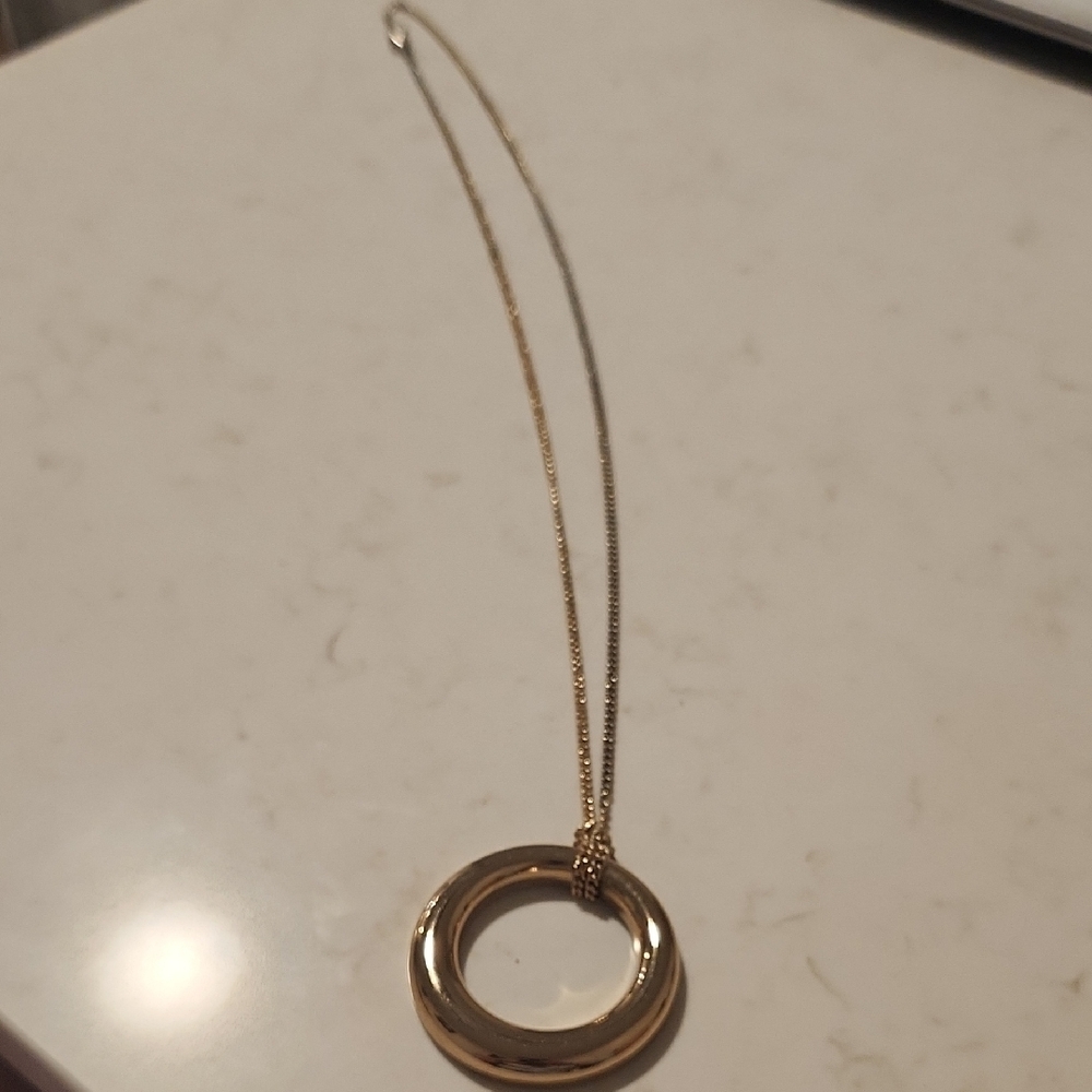 Stylish Gold Tone Pendant Necklace